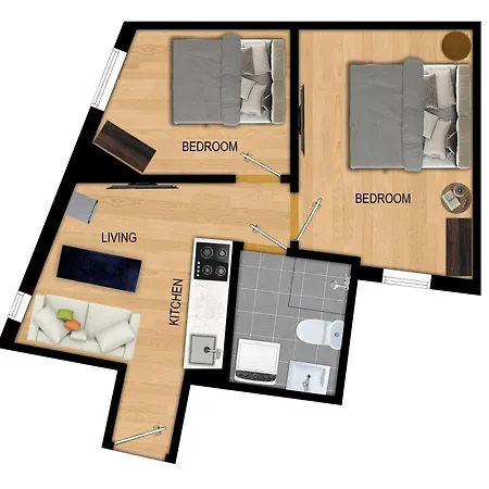 아파트 King Bed - Behind Bryggen - Renovated Des 23 베르겐